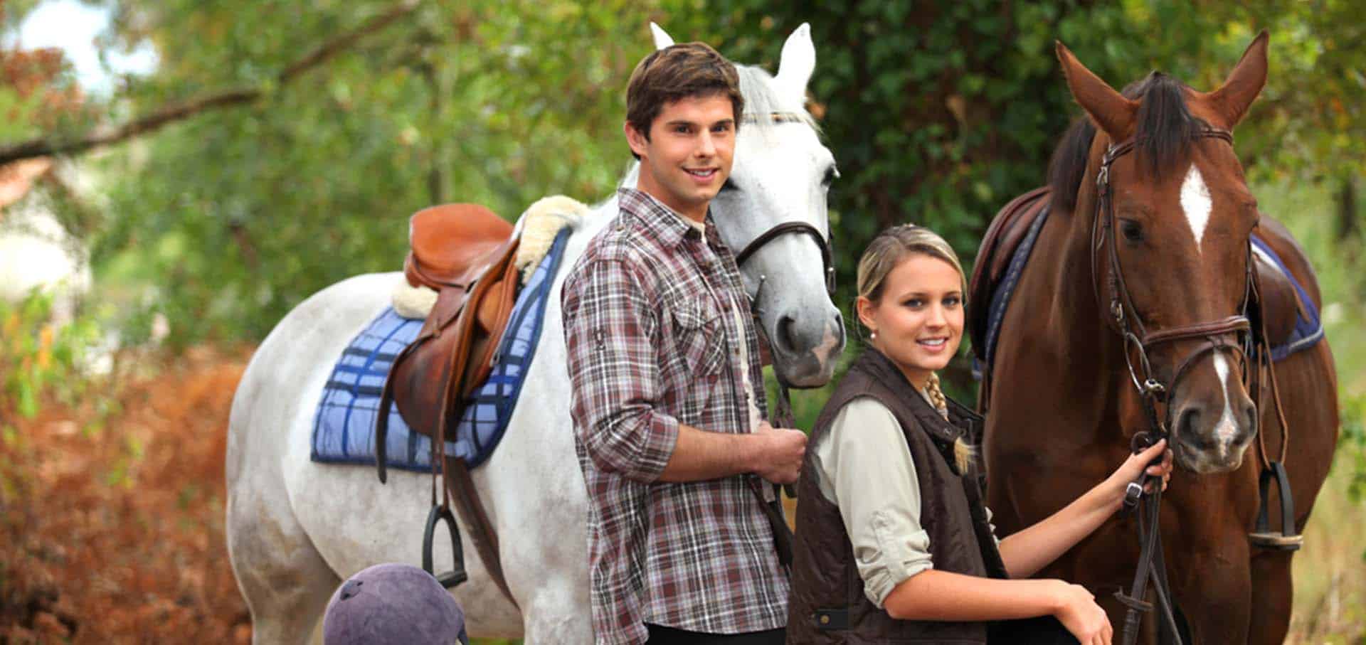 Couple with two horses — Best Veterinary Services in Bundaberg, QLD